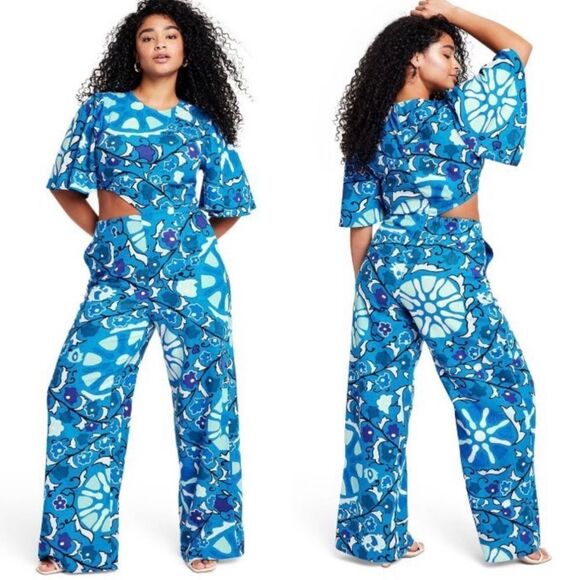 RHODE x Target Large Zinnia Floral Print Bell Sleeve Cut Out Jumpsuit Sz XXL NWT - Picture 3 of 12